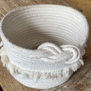 Pillowfort Target Knotted Fringe Rope Basket - Montessori Homeschool Storage